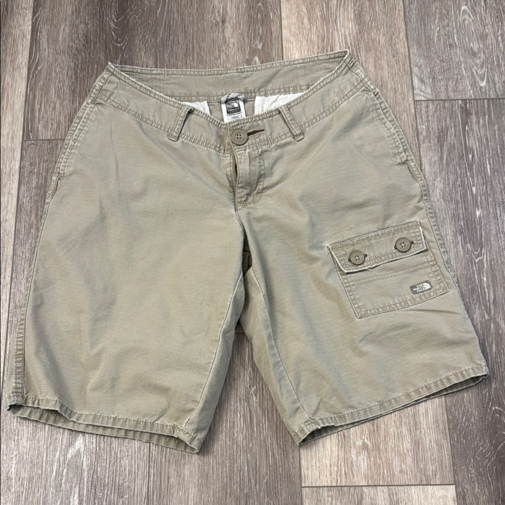 The North Face Khaki Cargo Shorts with Classic Design